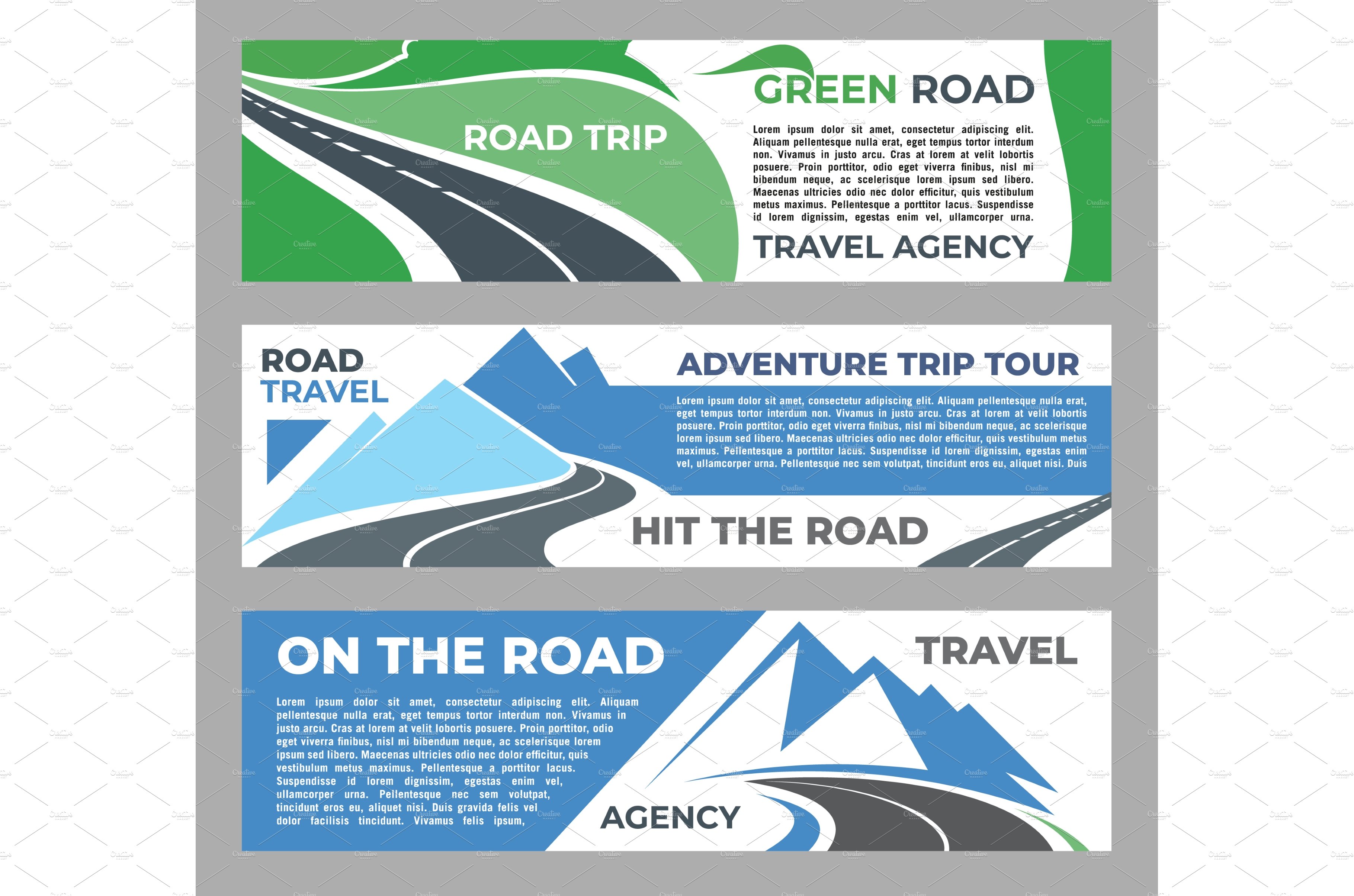Road trip travel banners cover image.