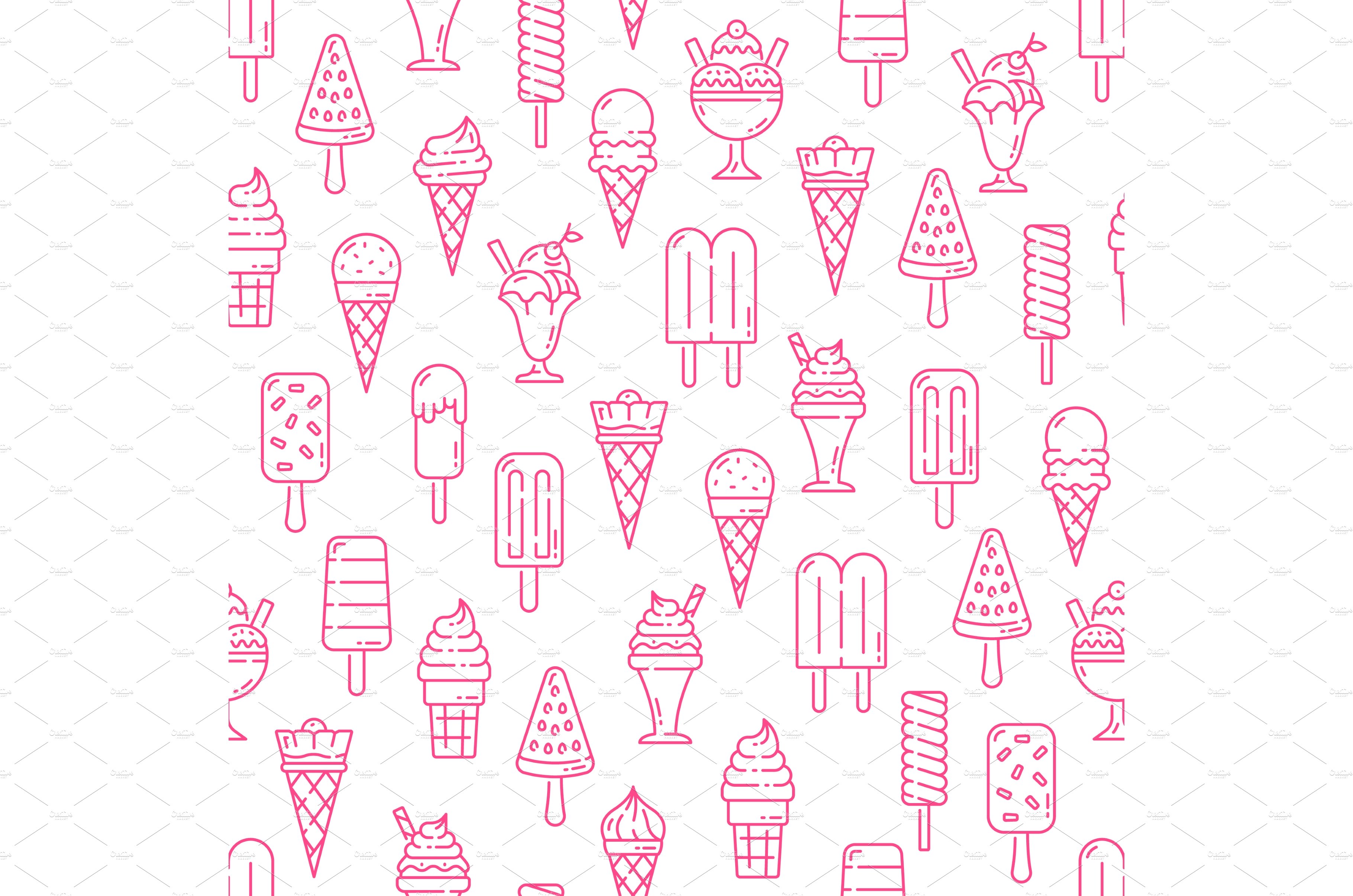 Ice cream frozen sundae pattern cover image.