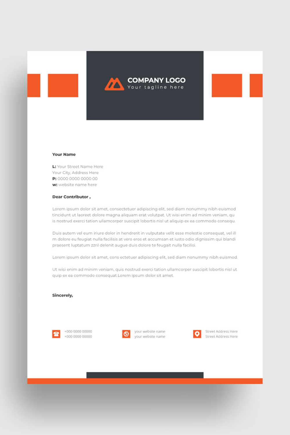 letterhead business corporate template design pinterest preview image.