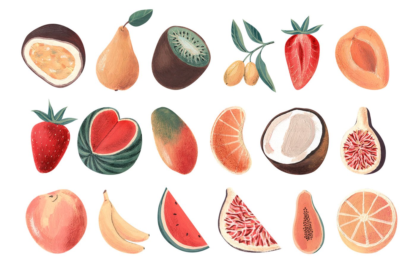 Fruits Acrylic/Gouache Set preview image.