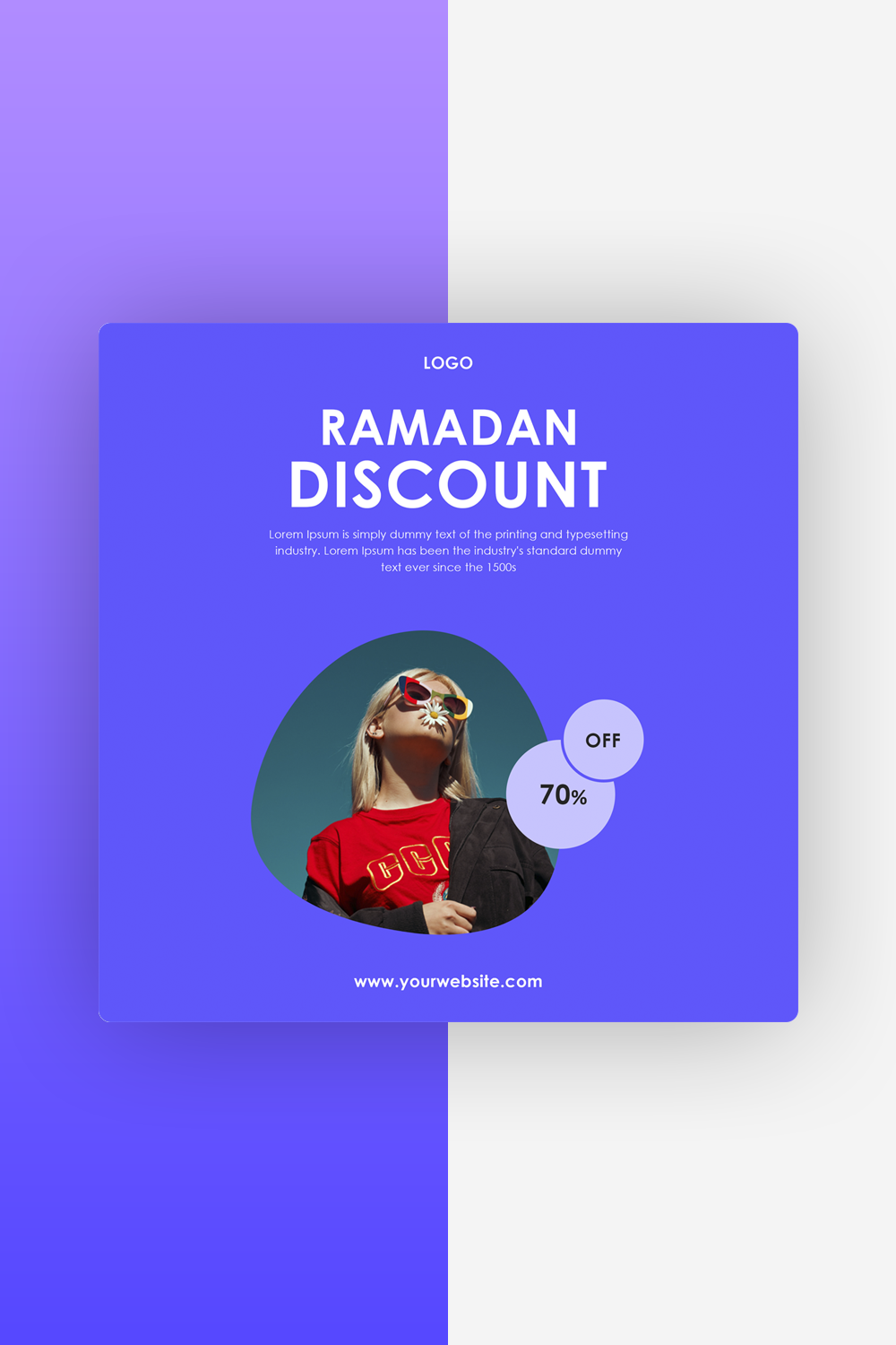 Ramadan Discount Poster Design pinterest preview image.