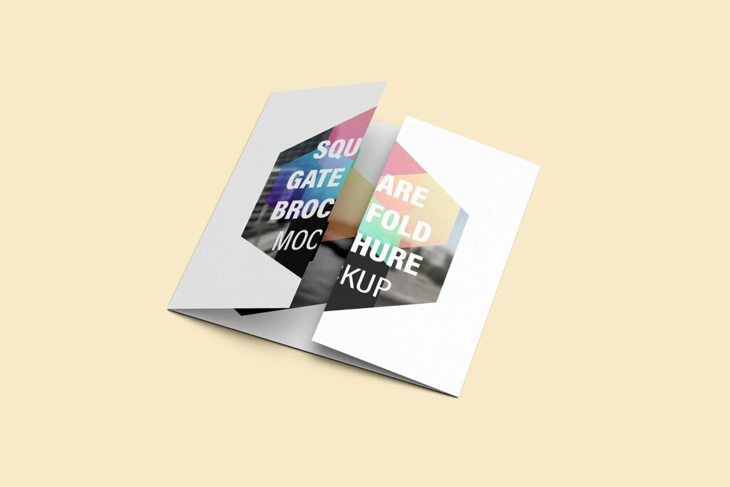 Square Gate Fold Brochure Mockup – MasterBundles