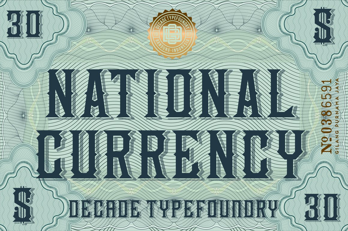 National Currency Font cover image.