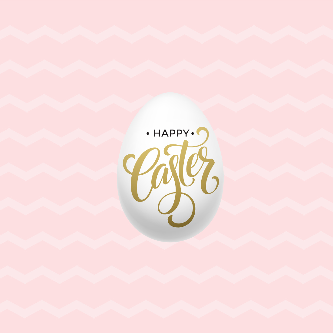 White egg with the words happy easter on it.