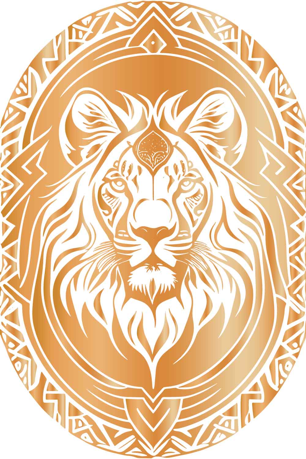 5 Lion Faces Editable Vector Illustration Bundle Set pinterest preview image.