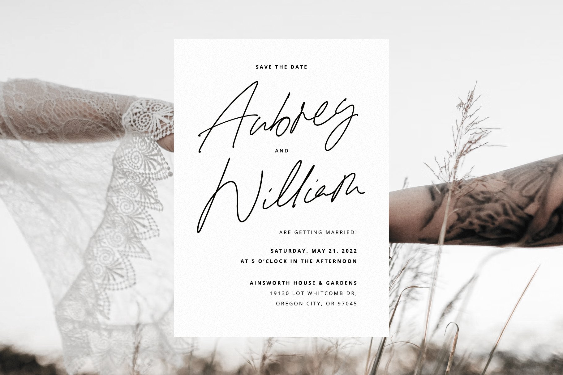 6 bohemian child casual modern chic handlettered script font by pinkcoffie wedding invitation 959
