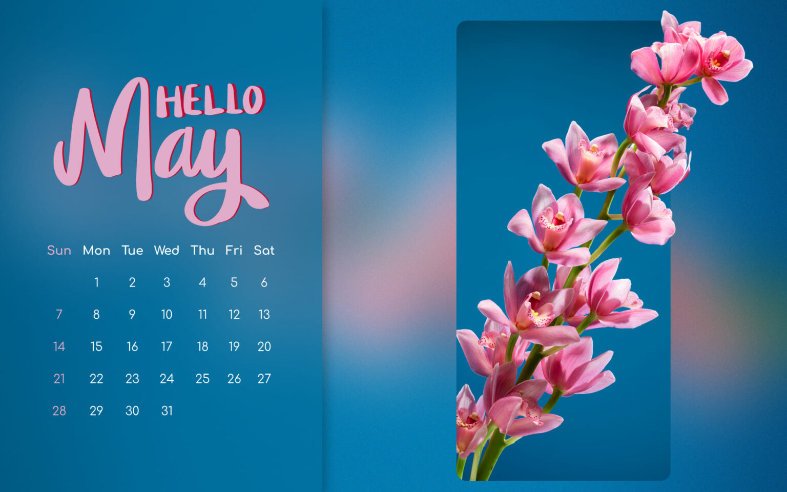Free Flower May Calendar MasterBundles
