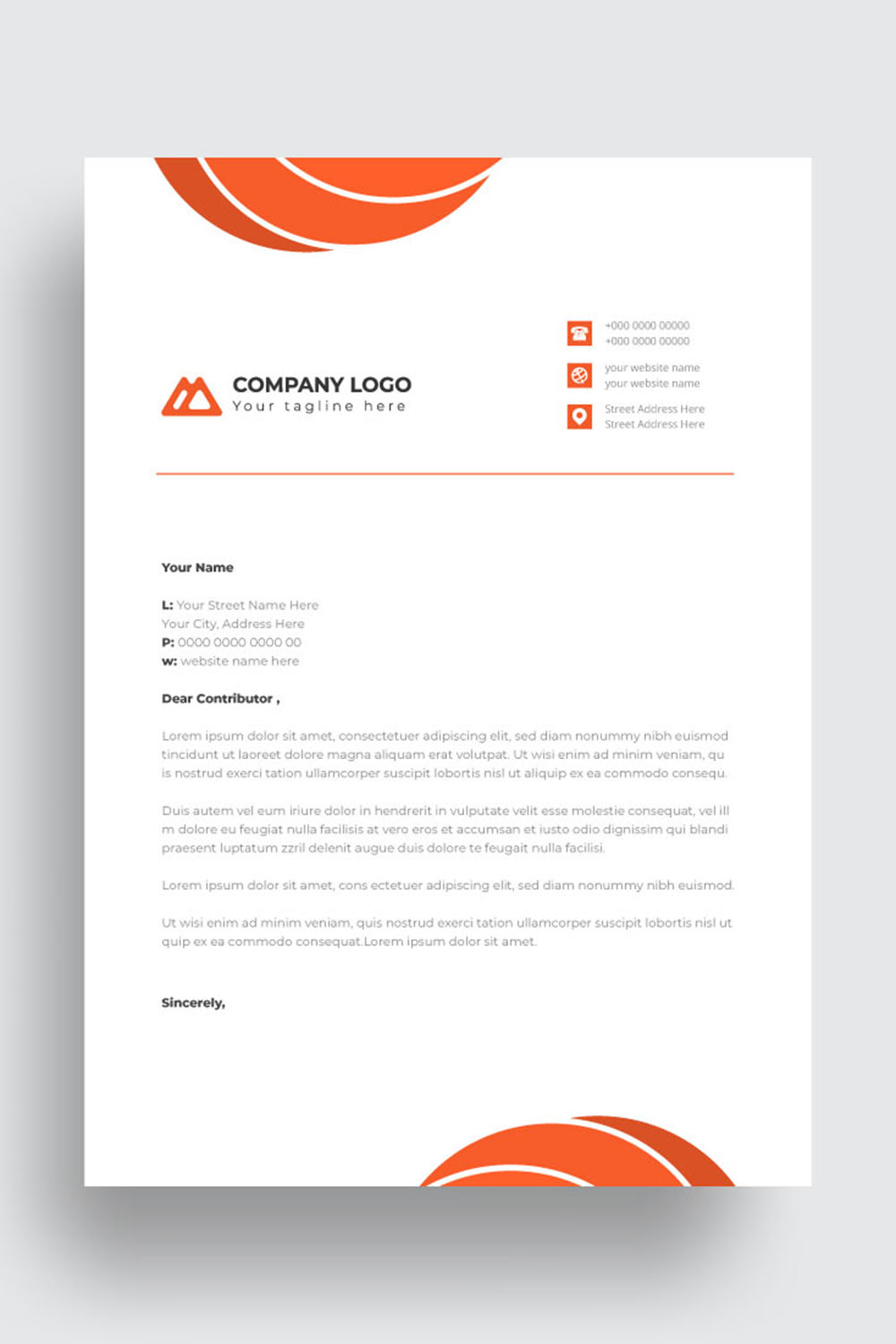 letterhead business corporate template design pinterest preview image.