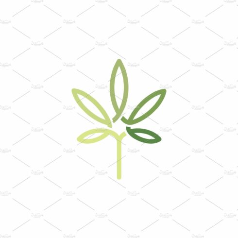 Simple Cannabis Leaf Mono Line Logo cover image.
