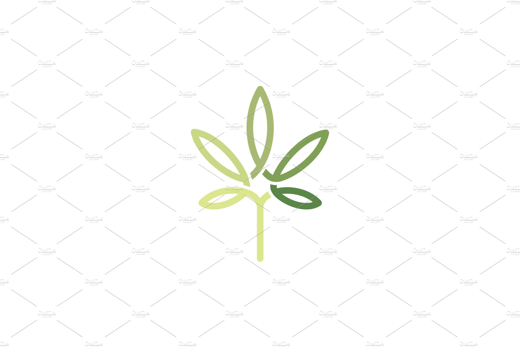 Simple Cannabis Leaf Mono Line Logo cover image.