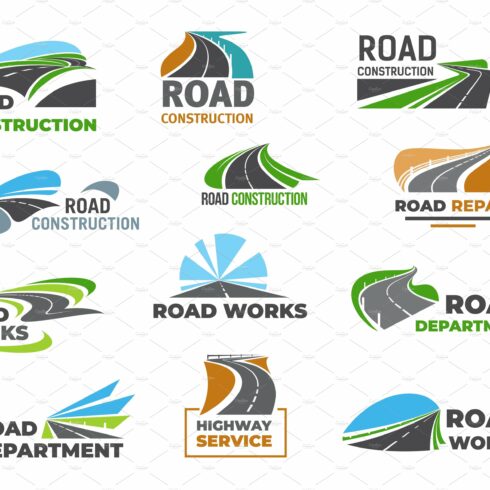 Road construction service icons cover image.