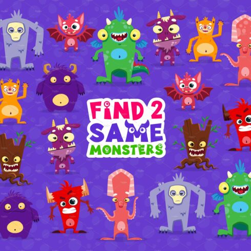Find two same cartoon monsters cover image.