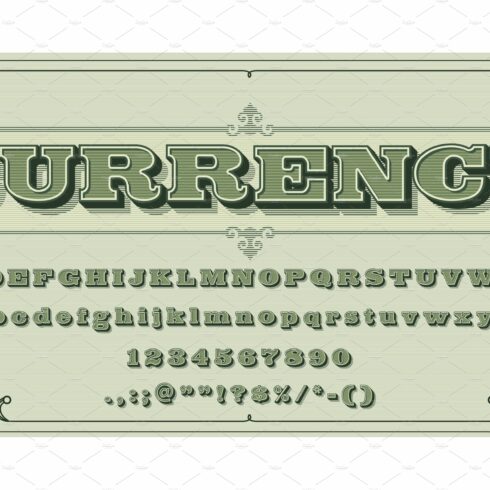 Money font, vintage type cover image.