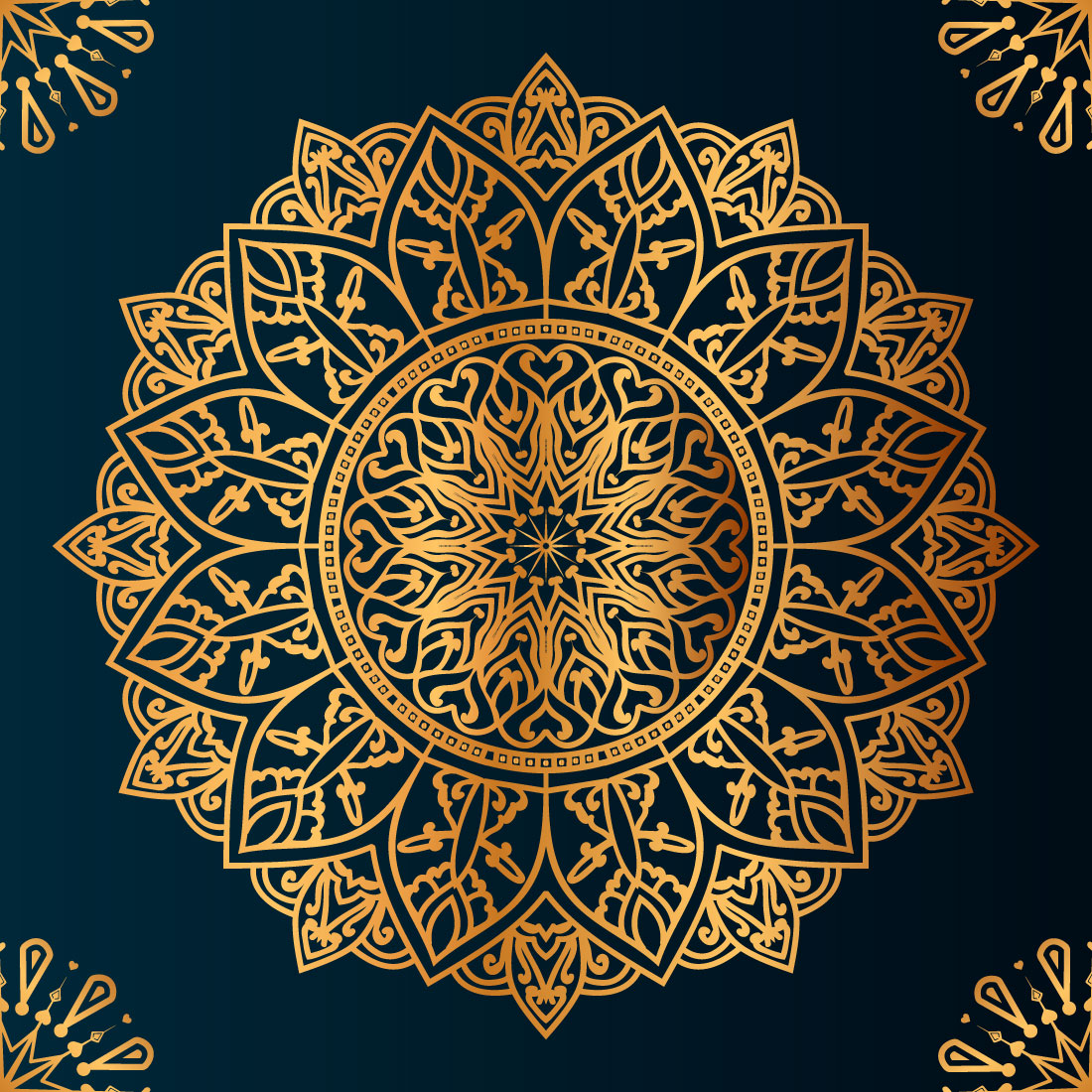 Luxury Ornamental Mandala Design Background In Gold preview image.