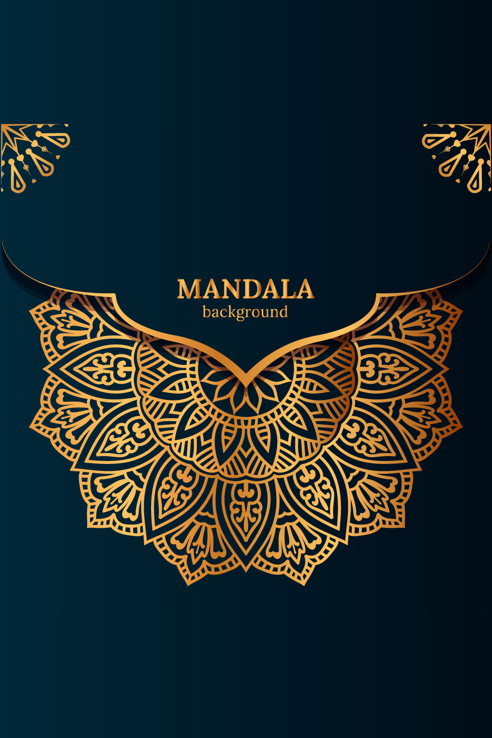 Luxury Ornamental Mandala Design Background In Gold pinterest preview image.