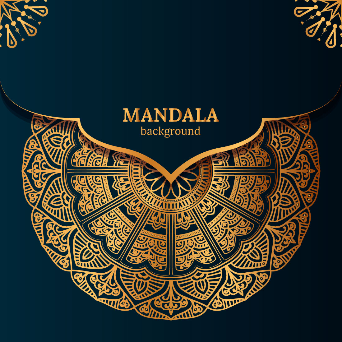 Luxury Ornamental Mandala Design Background In Gold Color Vector preview image.