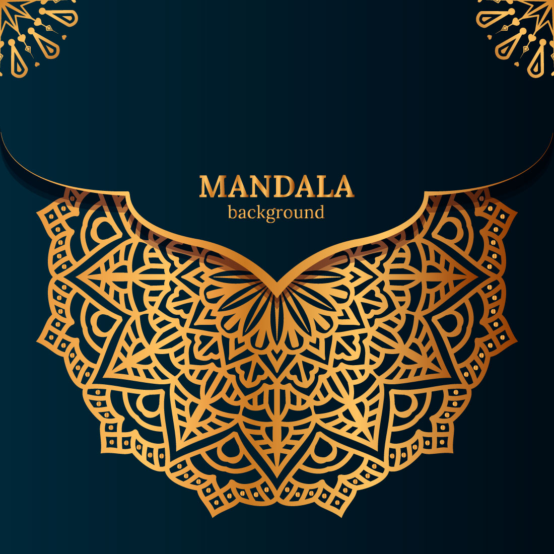 Luxury ornamental gold mandala seamless pattern preview image.