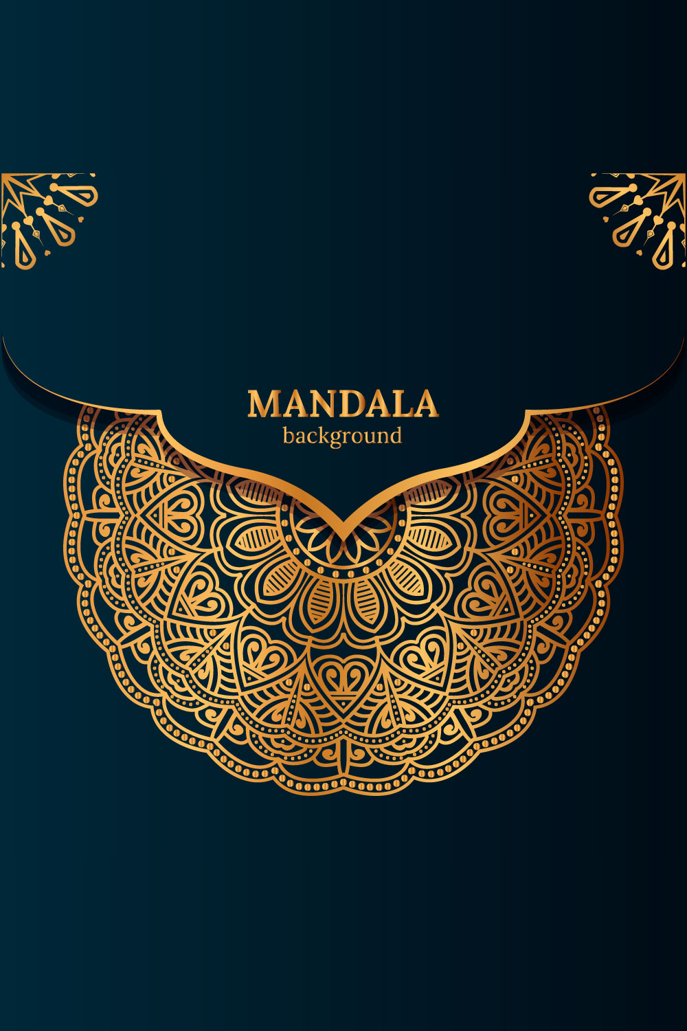 Vector luxury ornamental mandala design background in gold color vector pinterest preview image.