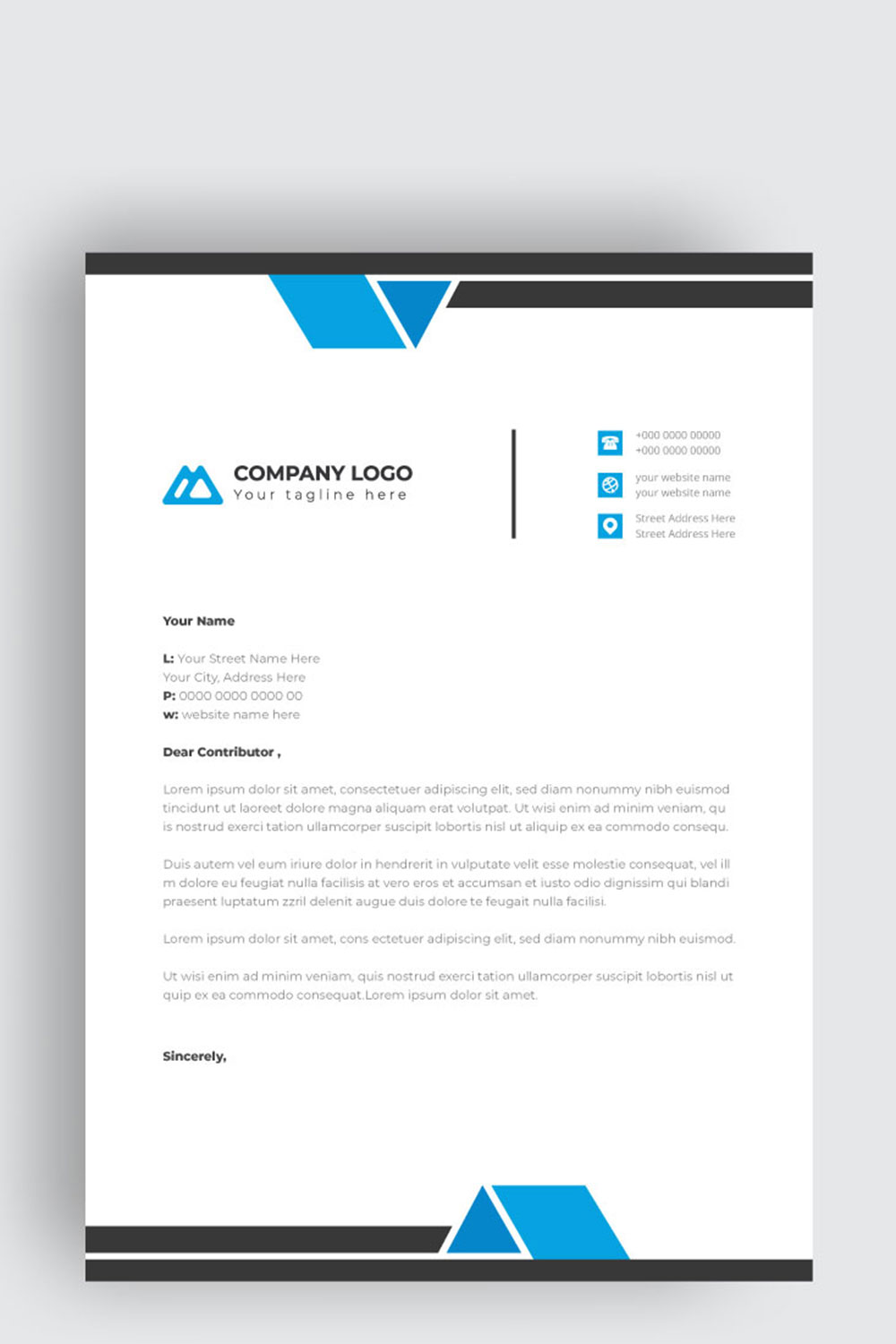 letterhead business corporate template design pinterest preview image.