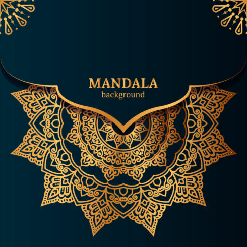 Luxury mandala background with golden arabesque pattern arabic islamic east style cover image.