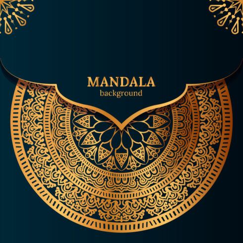 Luxury mandala background with golden arabesque pattern arabic islamic east style cover image.