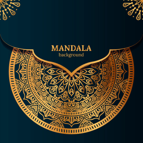 luxury mandala background with golden arabesque pattern arabic islamic east style cover image.