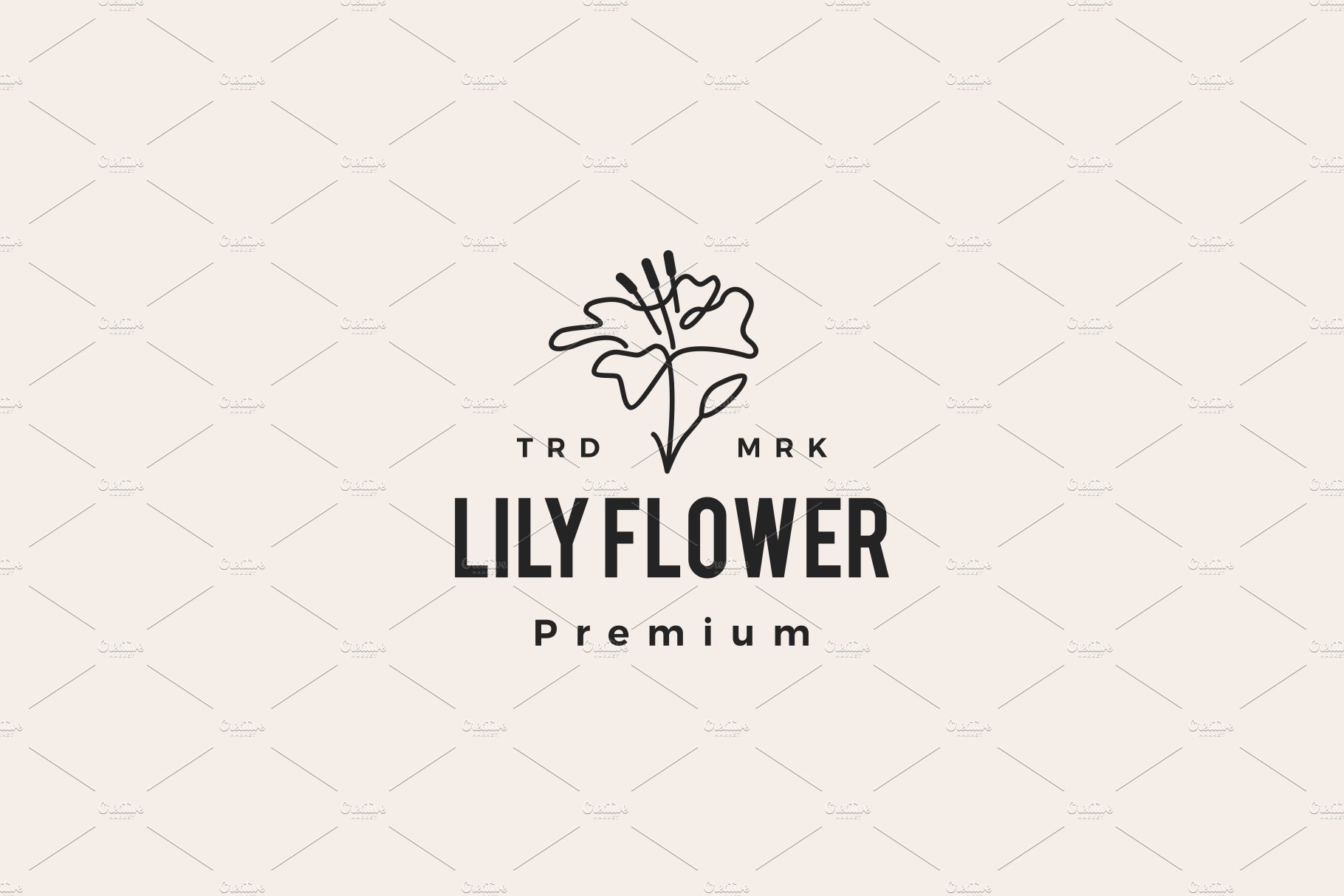 lily flower hipster vintage logo cover image.