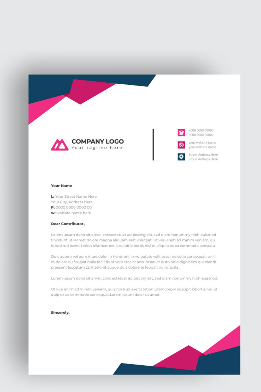 letterhead business corporate template design pinterest preview image.