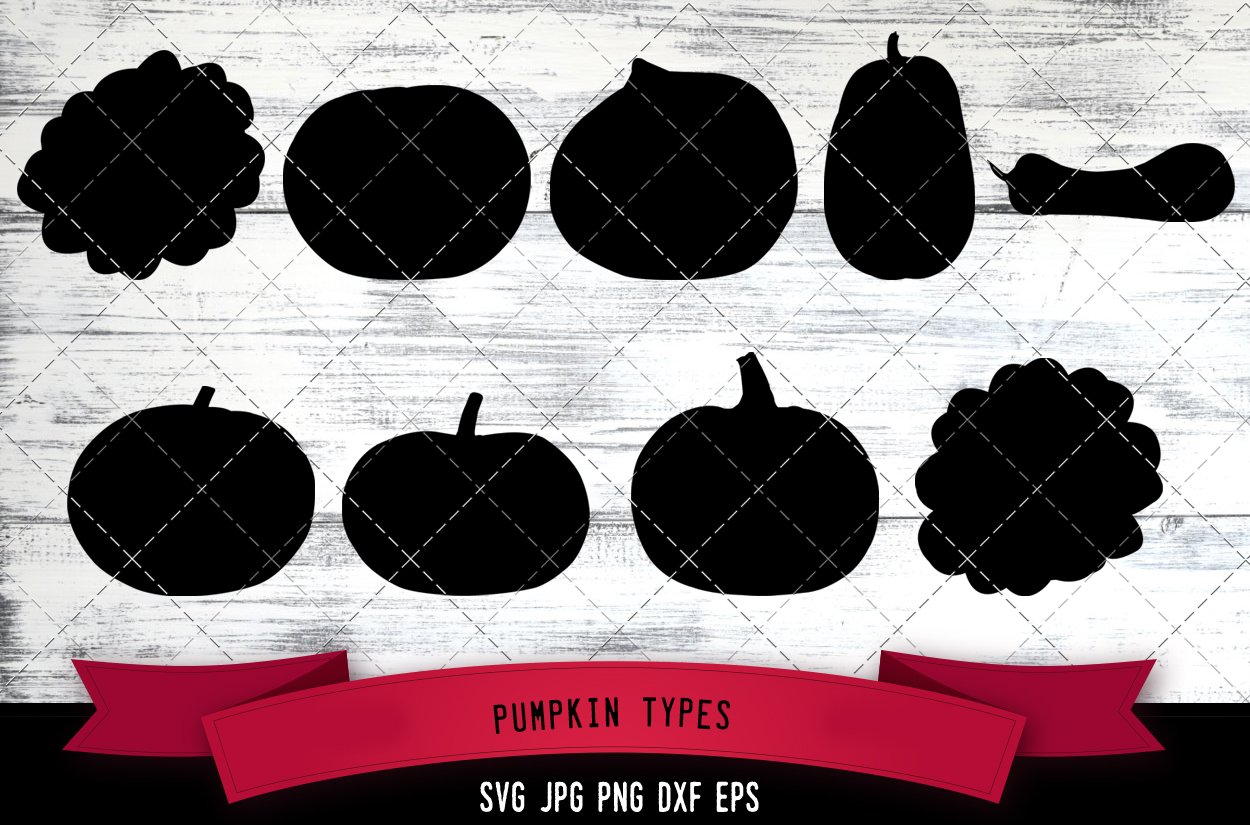 Pumpkin Types Silhouette Vector cover image.