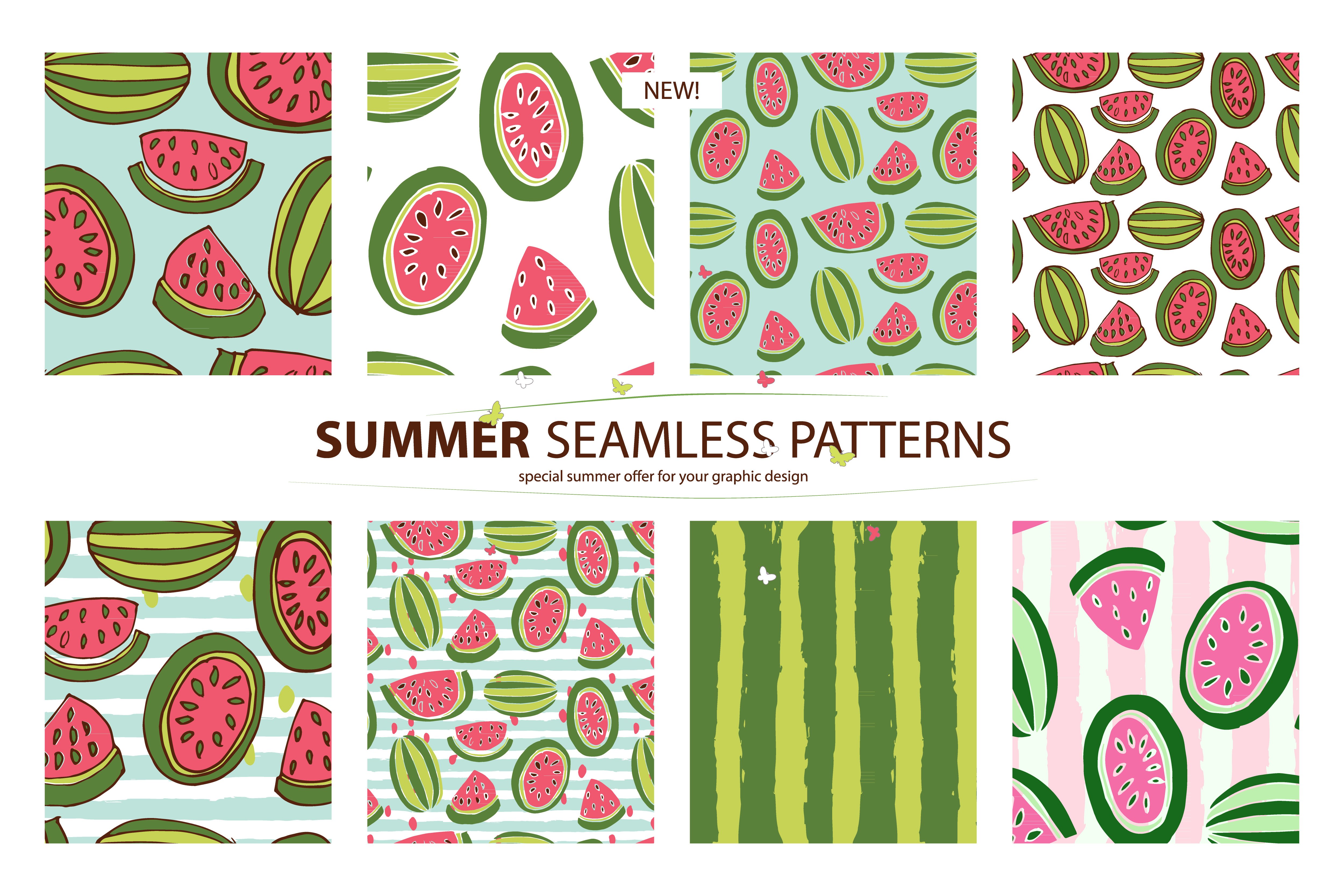 NEW! 8 Watermelon summer patterns! cover image.