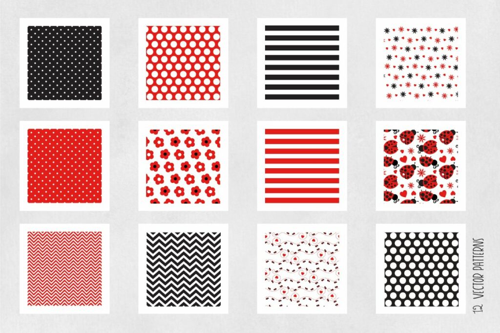 Ladybug Pattern Single LADYBUG Pattern collection – MasterBundles