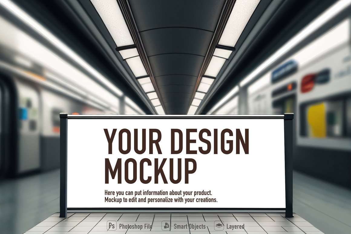Mockup banner in the subway cover image.