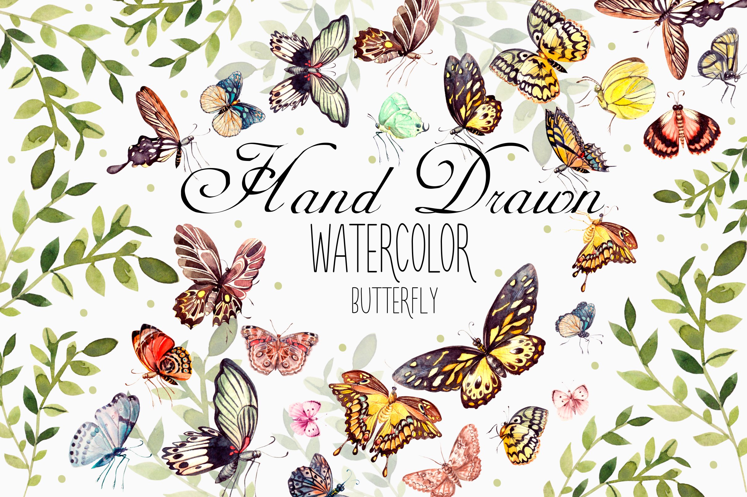 Beautiful watercolor butterflies cover image.