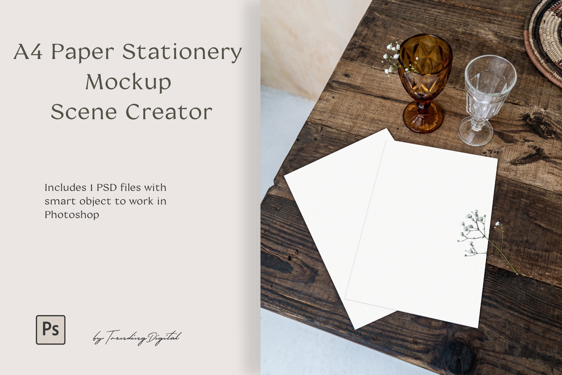 A4 Paper Mockup Scene Creator cover image.