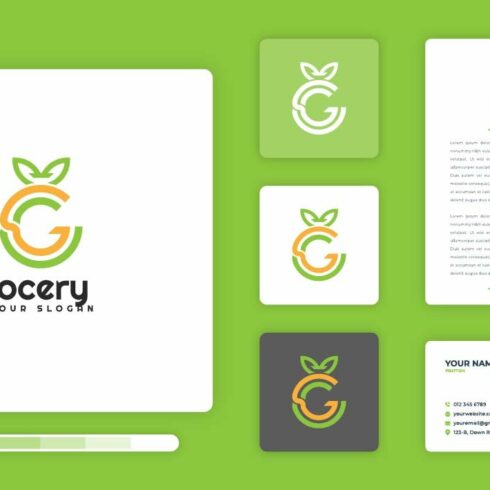 Grocery Logo Design Template cover image.