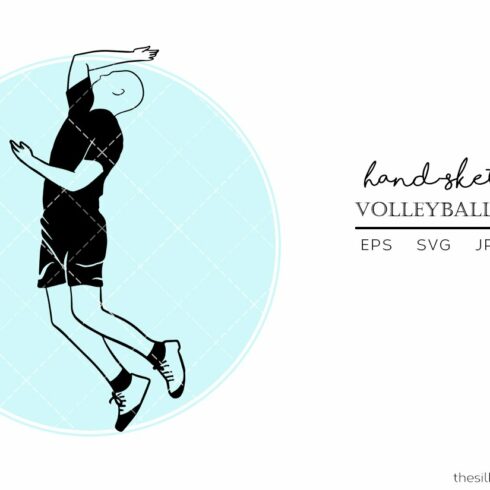 Hand drawn Male Volleyball Player cover image.