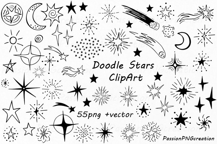 Doodle Stars Clipart cover image.
