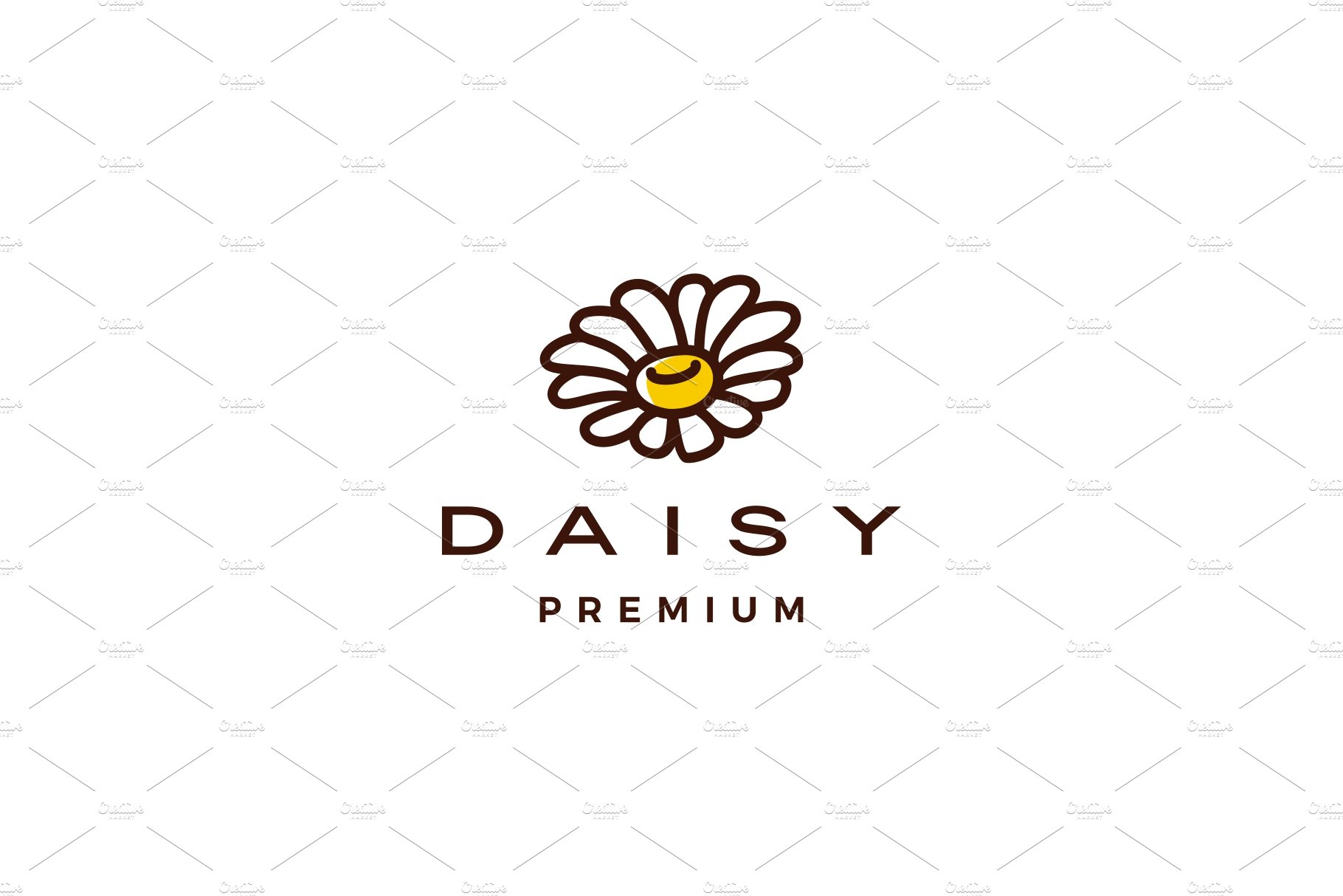 daisy flower logo vector icon cover image.