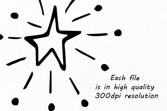 Doodle Stars Clipart preview image.