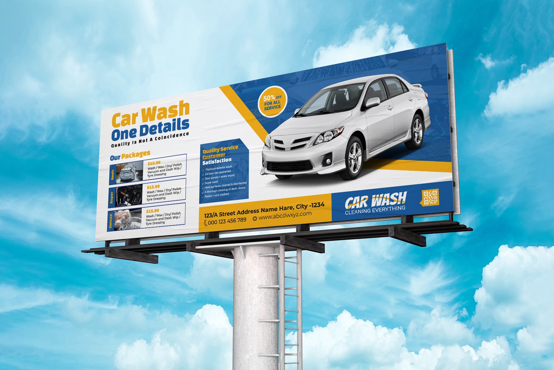 Car Was Billboard Banner Template cover image.