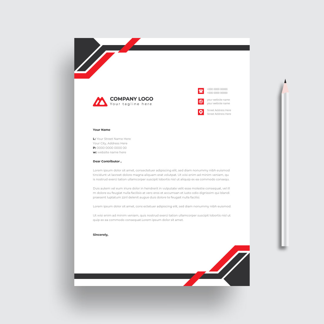 letterhead business corporate template design cover image.