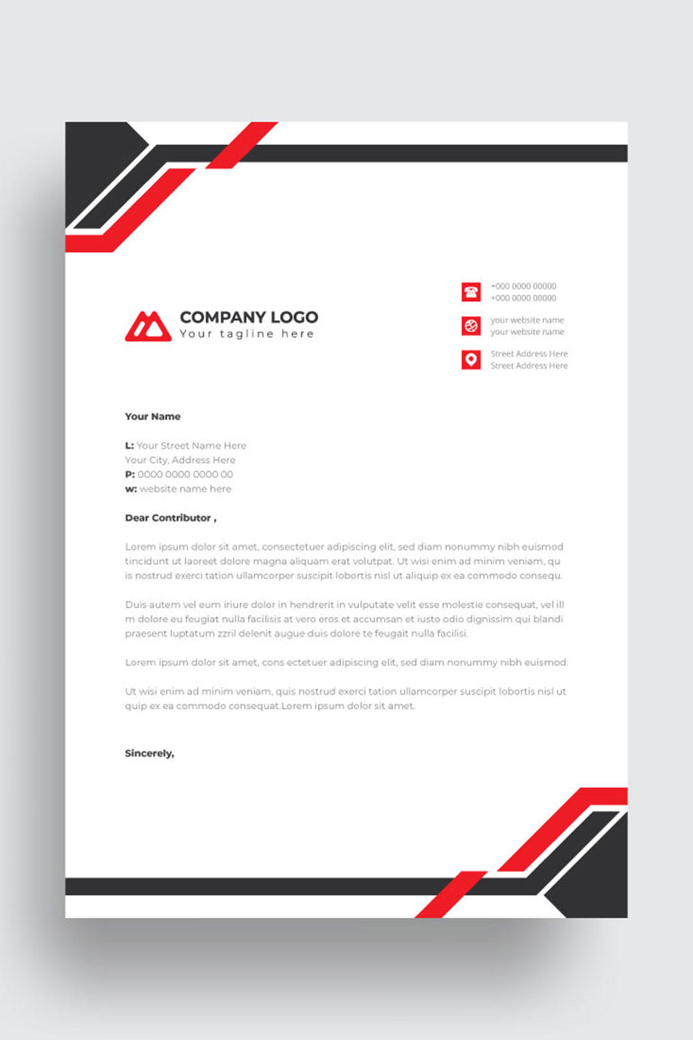 letterhead business corporate template design pinterest preview image.