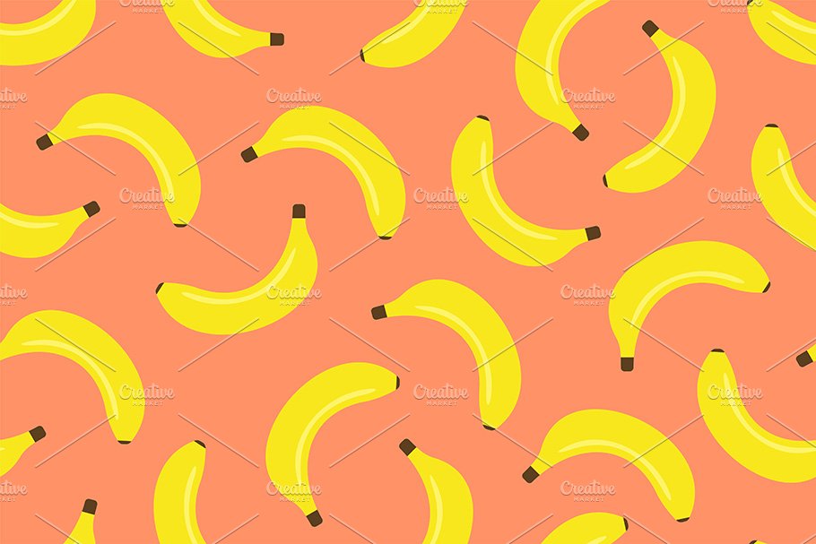 Seamless pattern with Banana preview image.