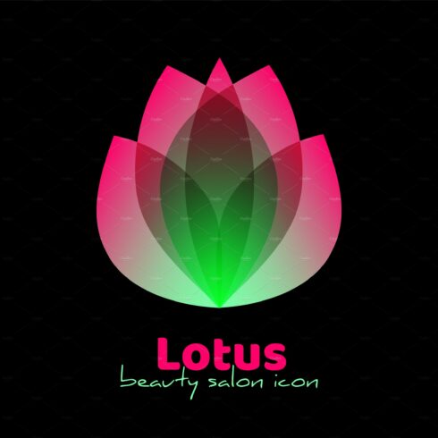 Lotus or tulip logotype in neon cover image.