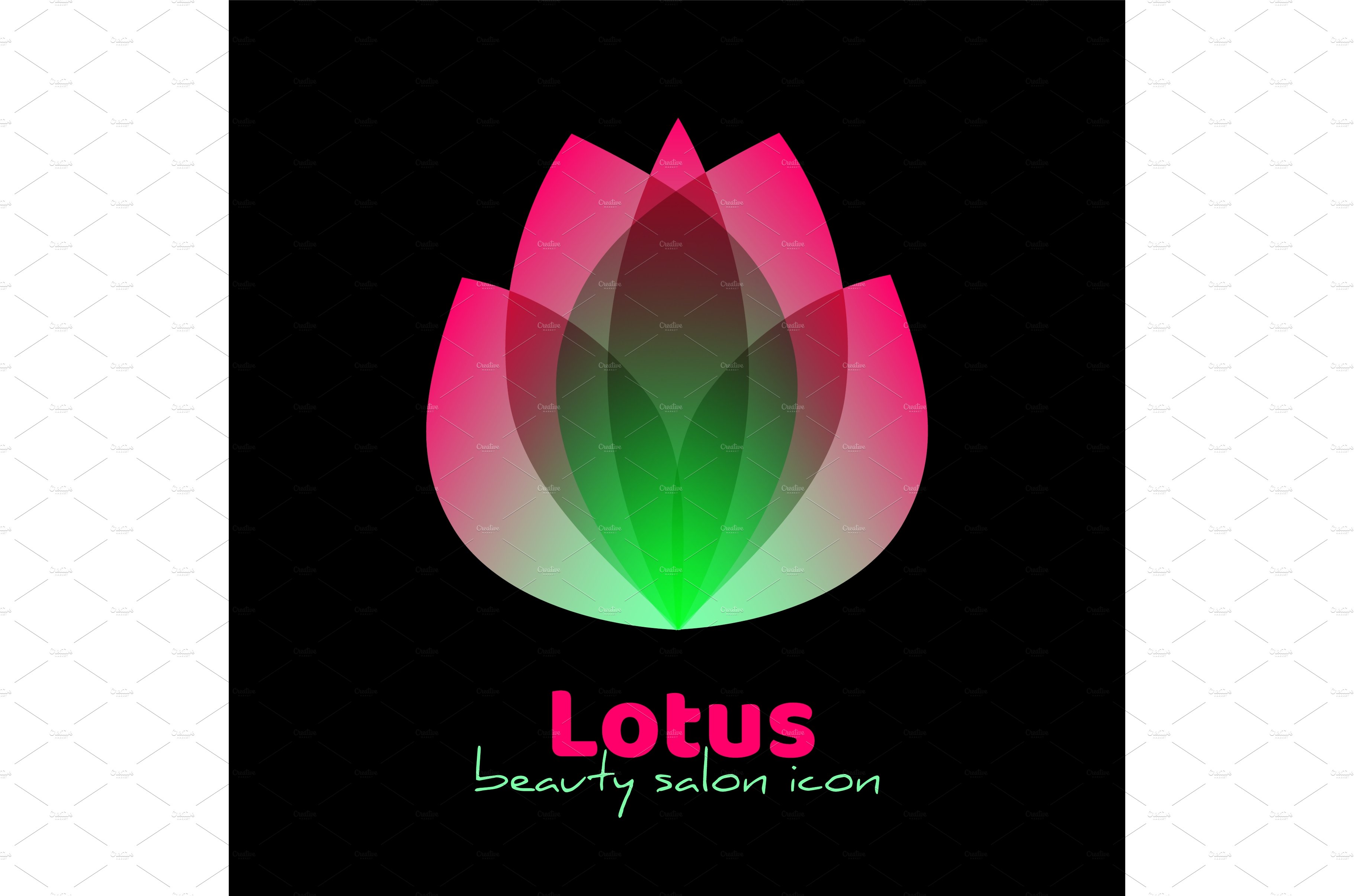 Lotus or tulip logotype in neon cover image.