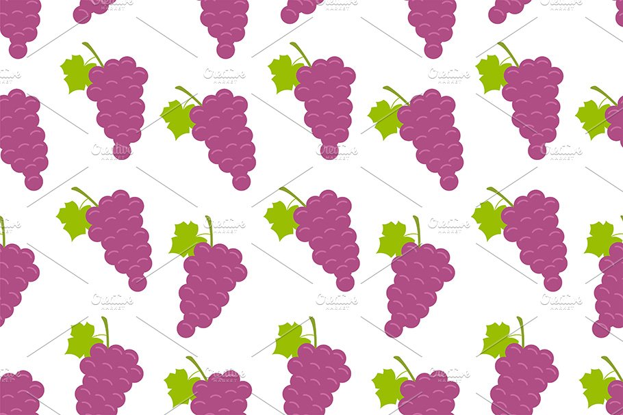 Seamless pattern with Grapes cover image.