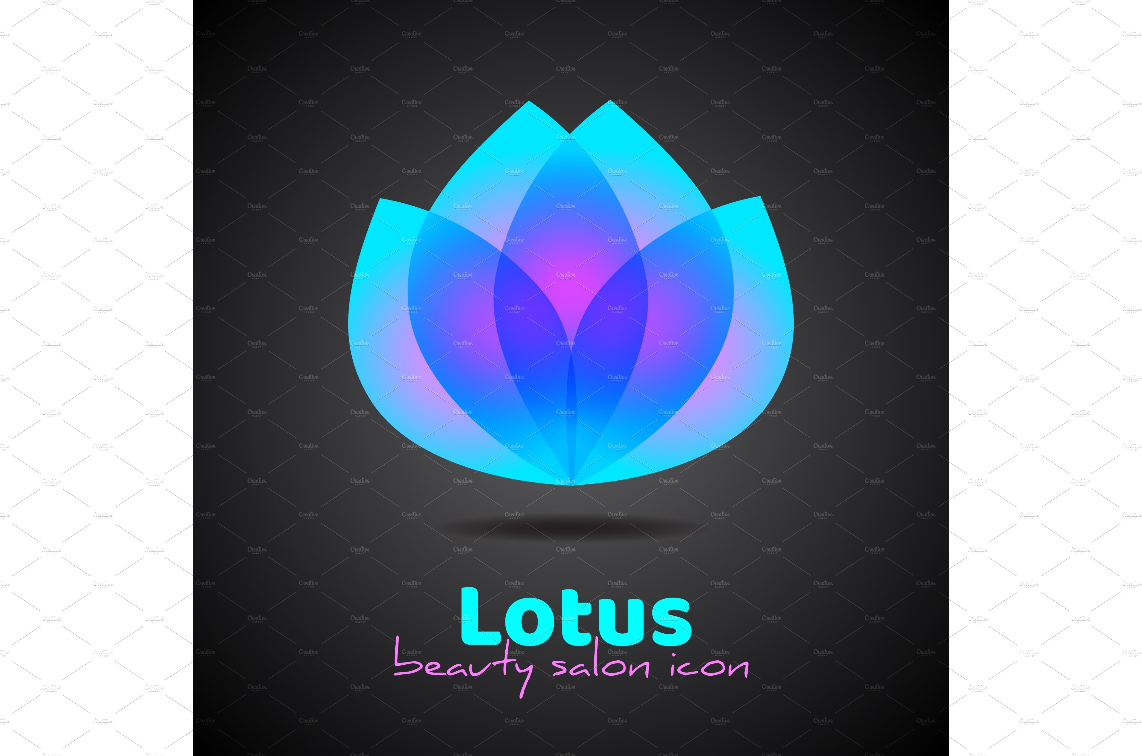 Lotus or tulip logotype in neon cover image.