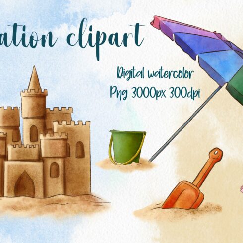 Summer Beach Vacation Clipart cover image.