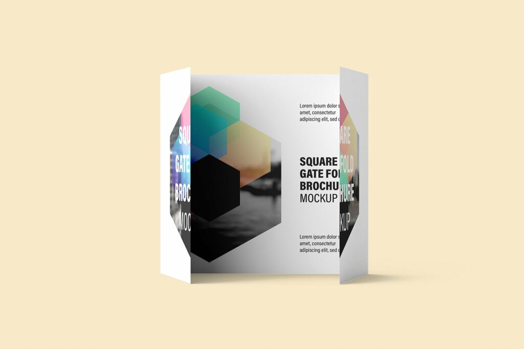 Square Gate Fold Brochure Mockup – MasterBundles