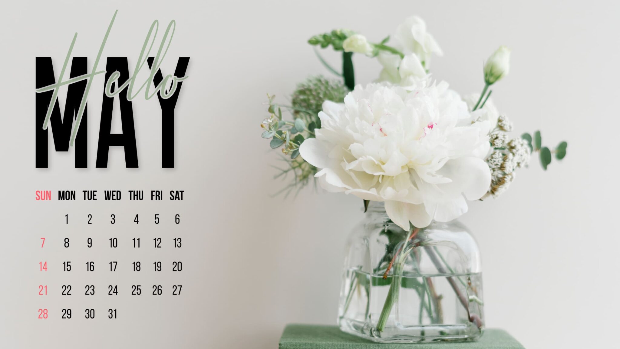 Free Minimal Floral May Calendar – MasterBundles